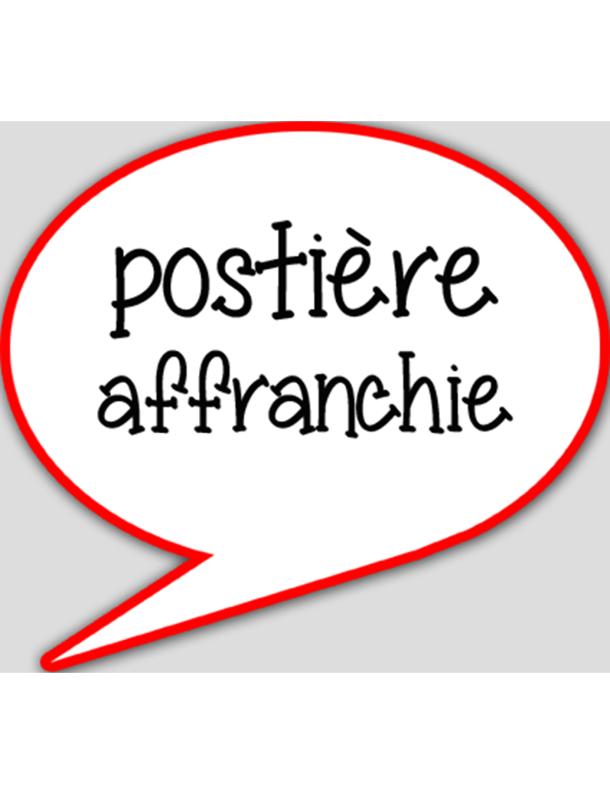 Postière affranchie - 10x9cm - sticker/autocollant