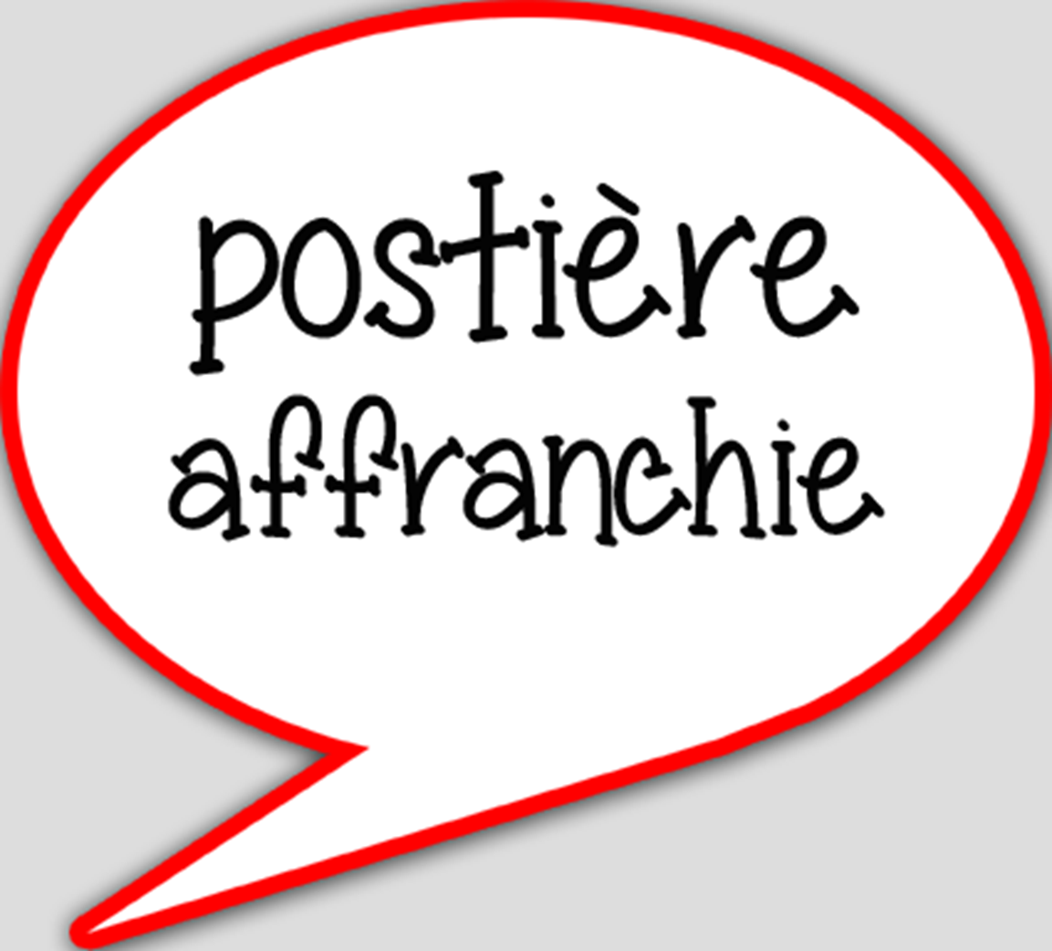 Postière affranchie (10x9cm) - sticker/autocollant