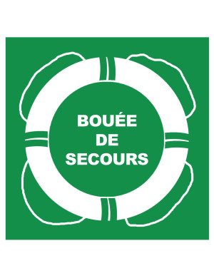 Bouée de secours avec texte - 15x15cm - Sticker/autocollant