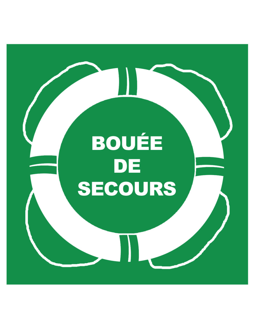 Bouée de secours avec texte - 10x10cm - Sticker/autocollant