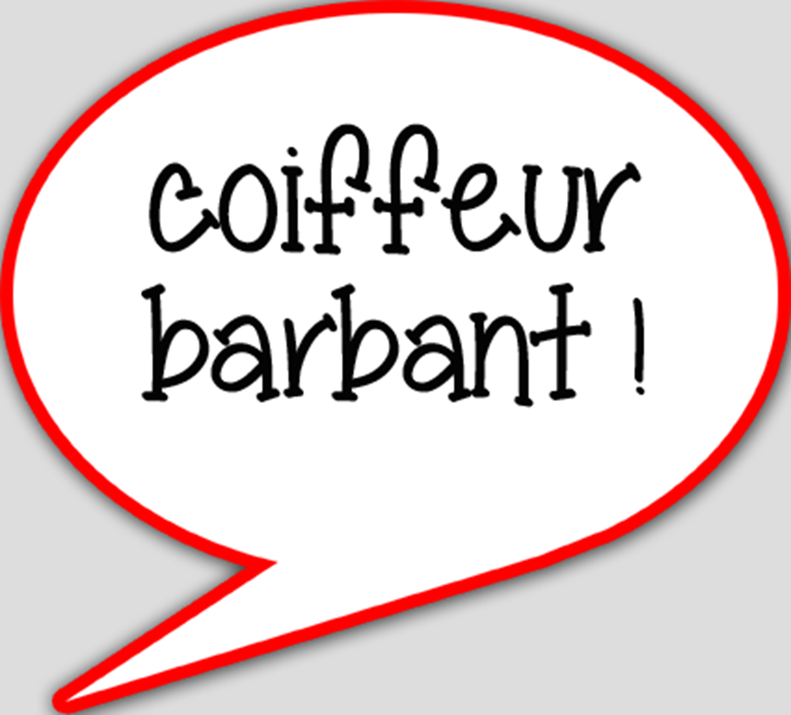 Coiffeur barbant (15x13.5cm) - sticker/autocollant