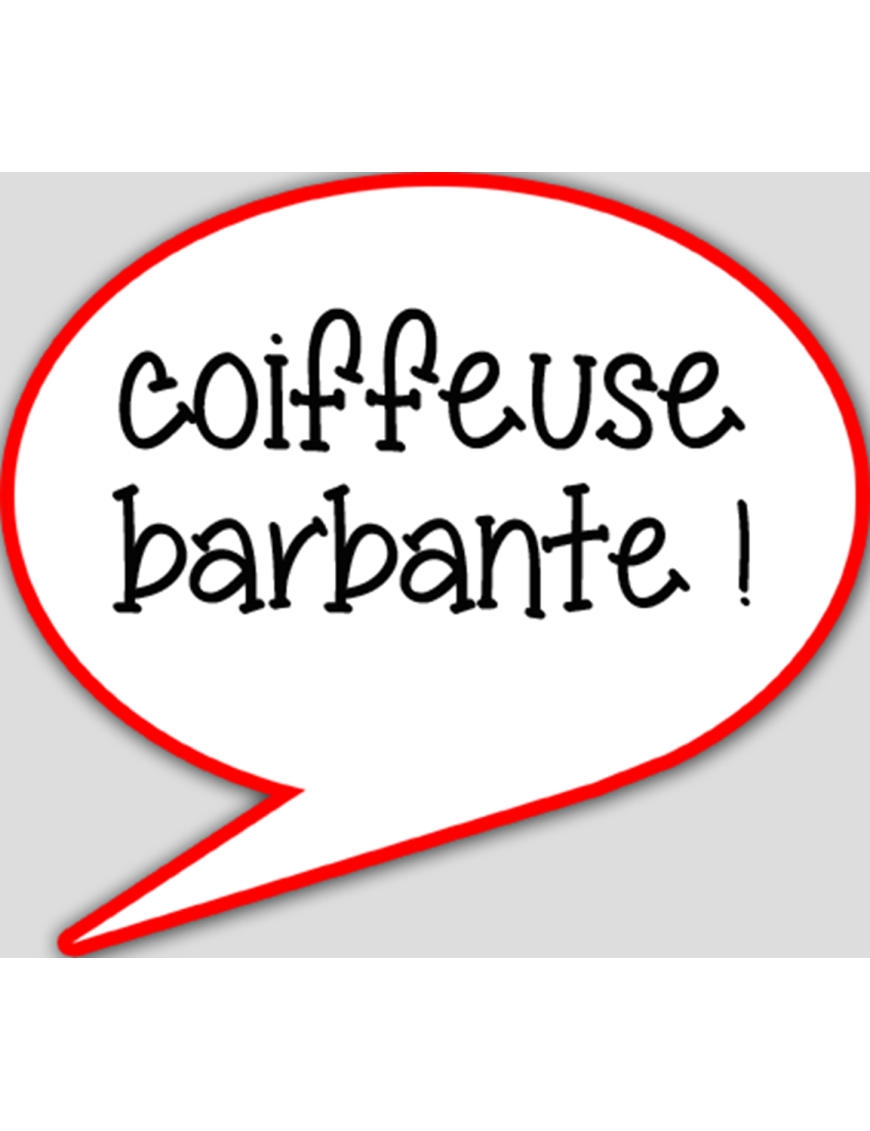 Coiffeuse barbante - 10x9cm - sticker/autocollant