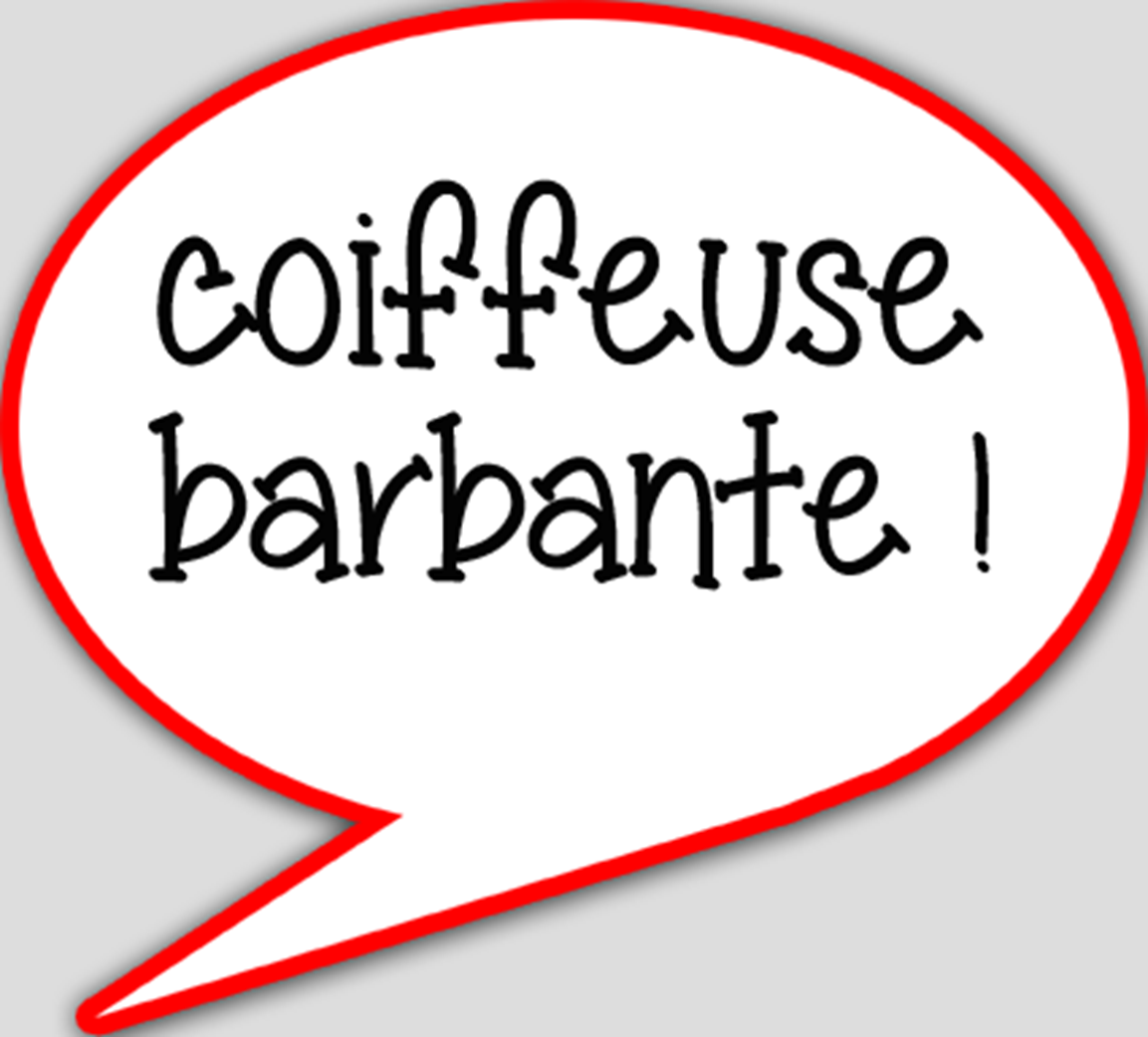 Coiffeuse barbante (10x9cm) - sticker/autocollant