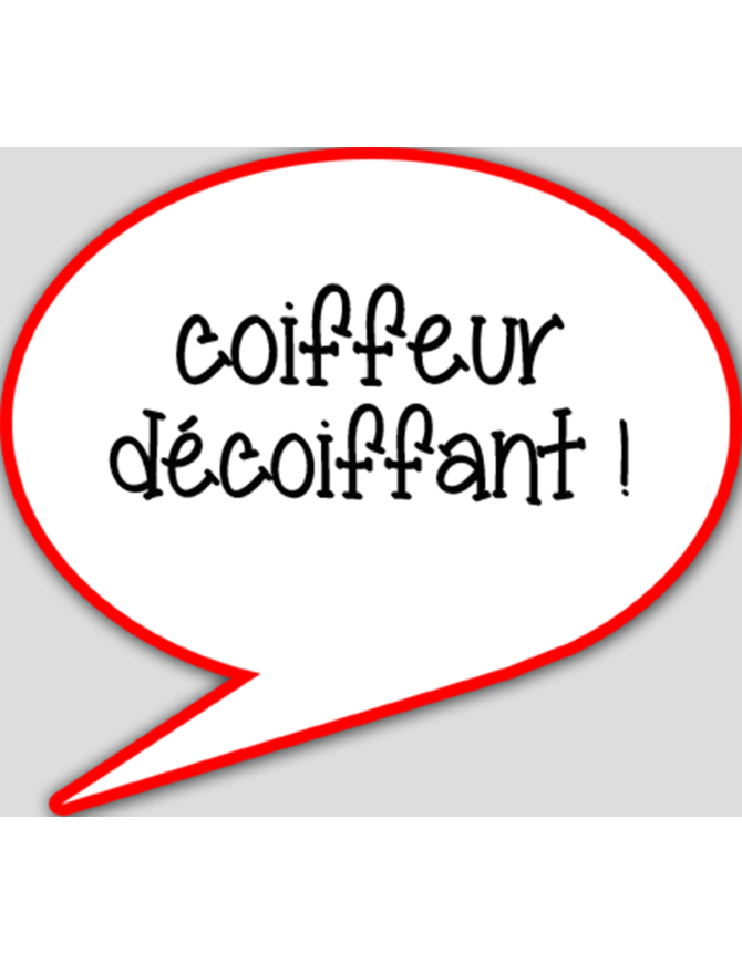 coiffeur décoiffant - 15x13.5cm - sticker/autocollant