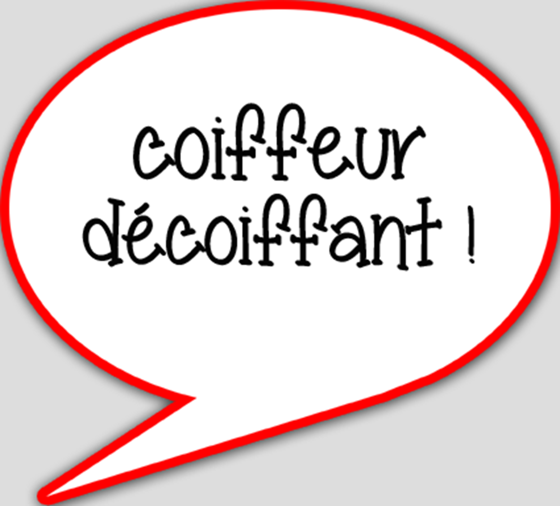 Coiffeur décoiffant (15x13.5cm) - sticker/autocollant