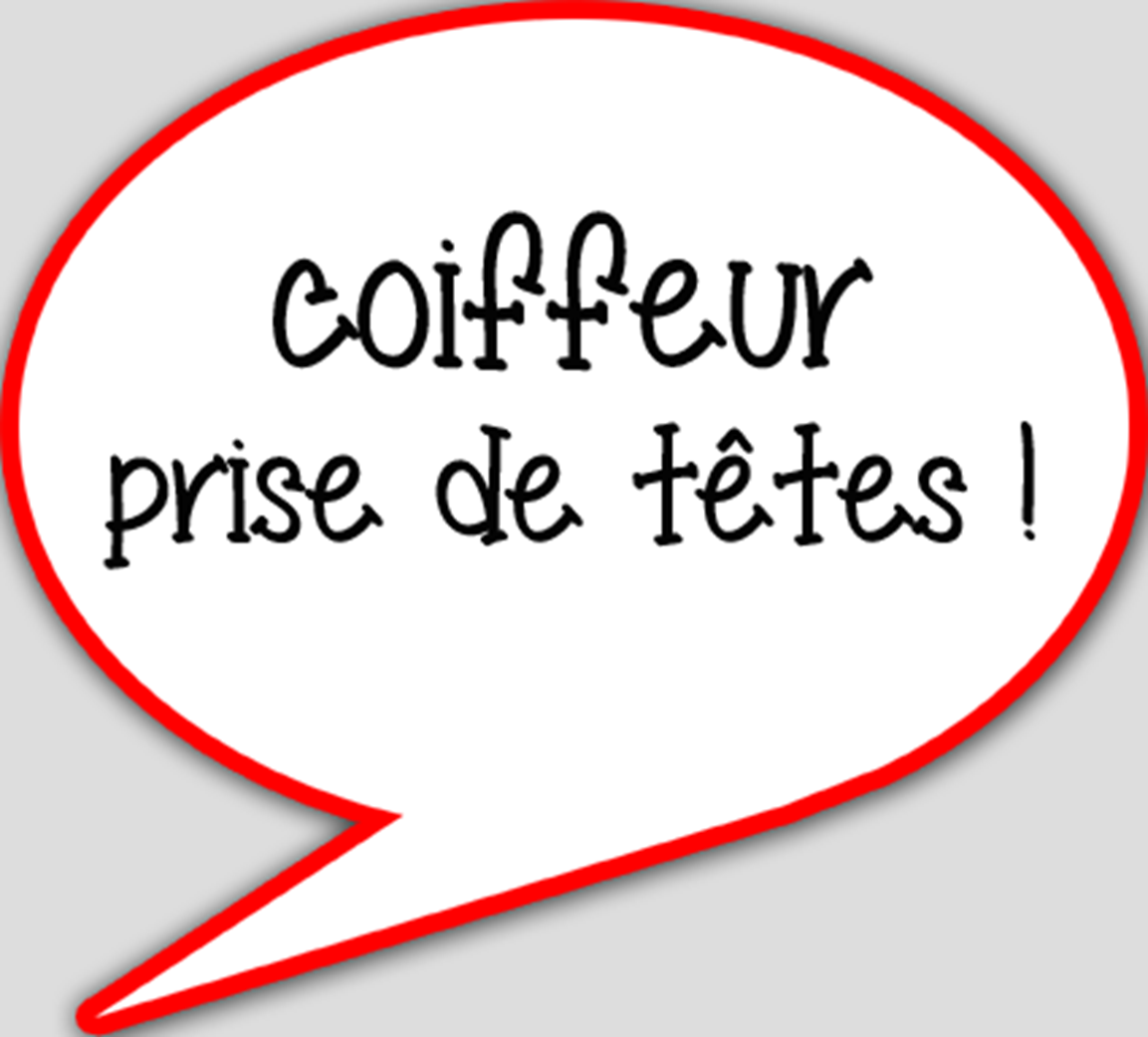 Coiffeur prise de tête (10x9cm) - sticker/autocollant