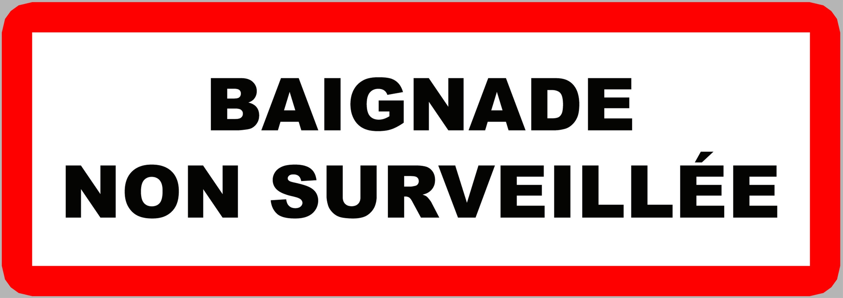Baignade non surveillée (29,5x10.5cm) - Sticker/autocollant