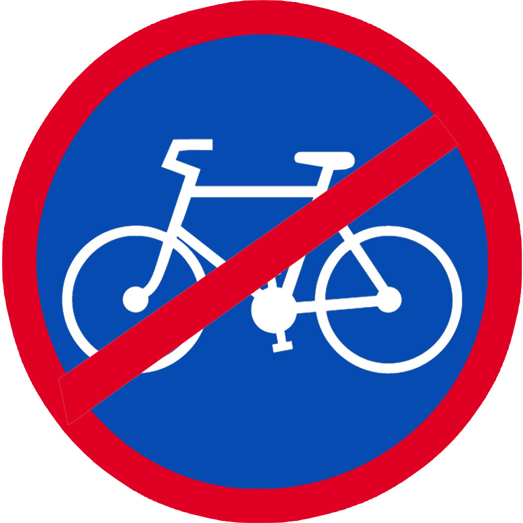 Vélo interdit - 15cm - Sticker/autocollant