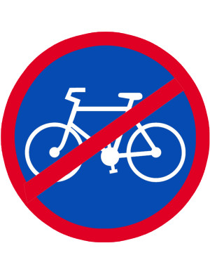 Vélo interdit - 5cm  - Sticker/autocollant