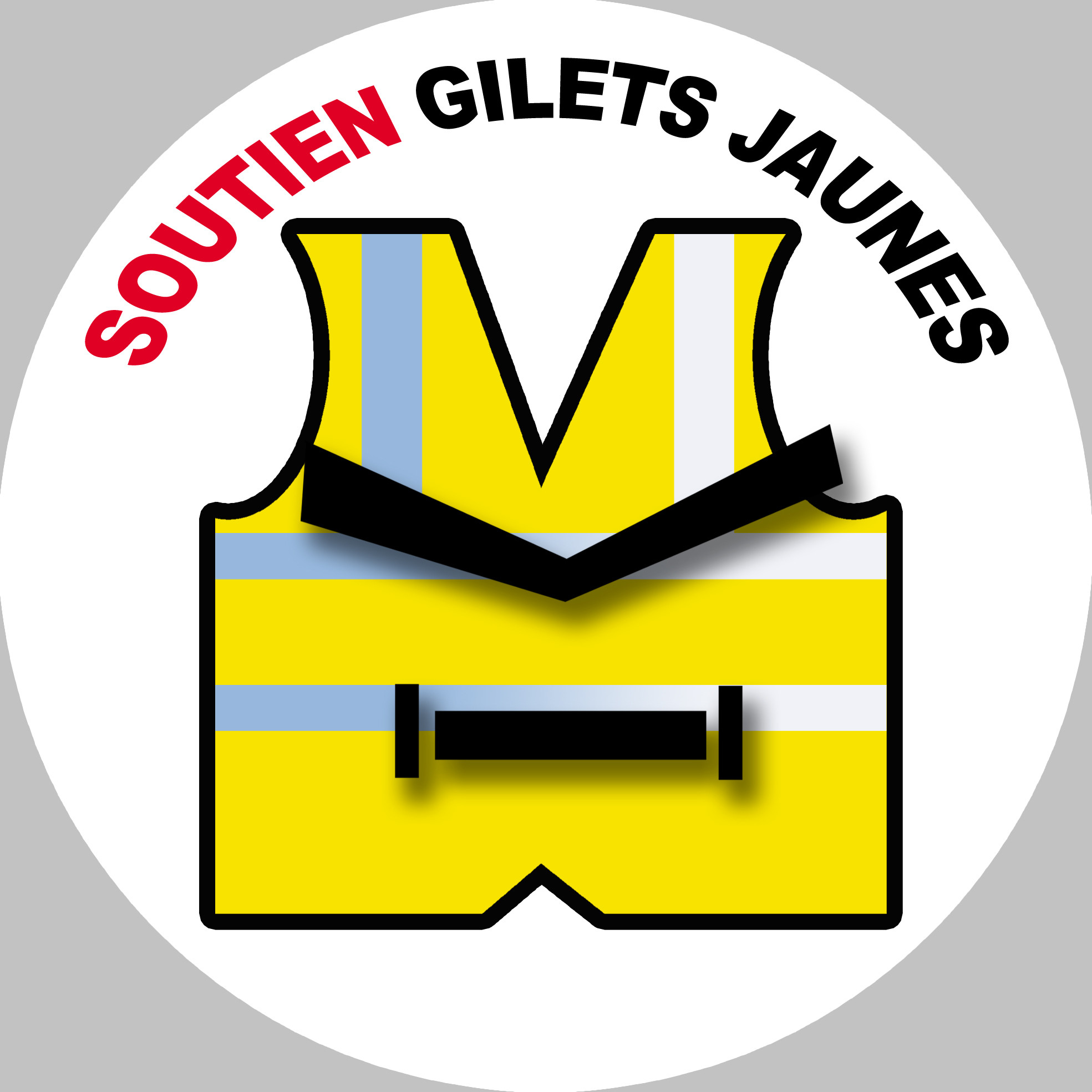 Gilets jaunes soutien (10x10cm) - Sticker/autocollant