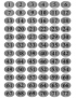 Petit numéros table (72 fois 3x2cm) - Sticker/autocollant