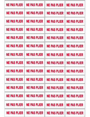 NE PAS PLIER - 56fois 4.8x2cm - Sticker/autocollant