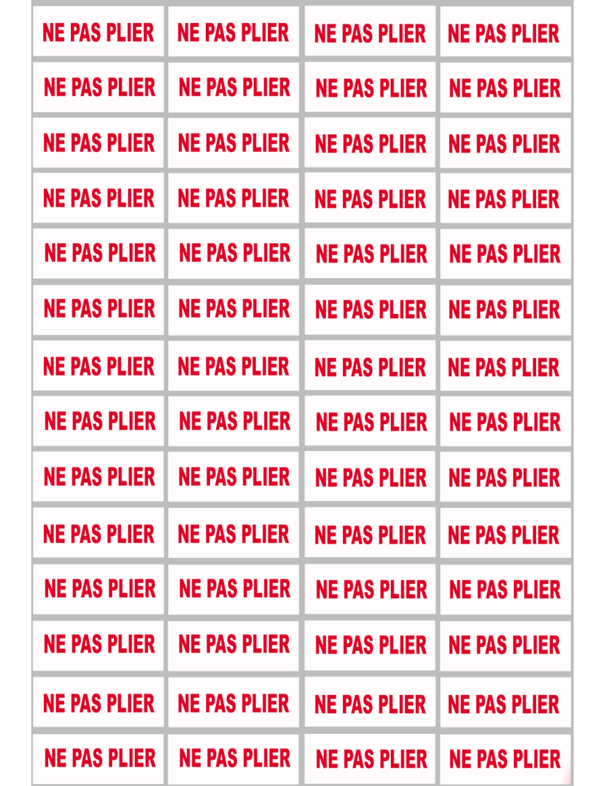 NE PAS PLIER - 56fois 4.8x2cm - Sticker/autocollant