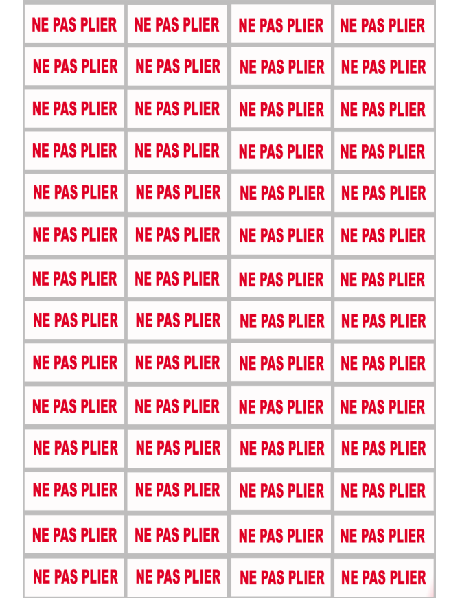 NE PAS PLIER - 56fois 4.8x2cm - Sticker/autocollant