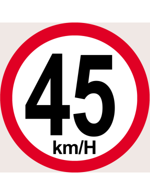 Disque de vitesse 45km/h rouge (20cm) - Sticker/autocollant