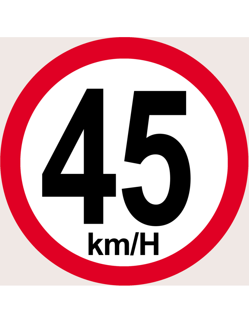 Disque de vitesse 45km/h rouge (20cm) - Sticker/autocollant