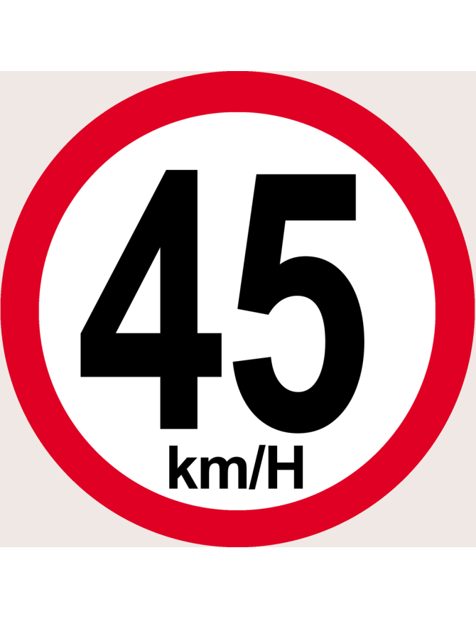 Disque de vitesse 45km/h rouge (20cm) - Sticker/autocollant