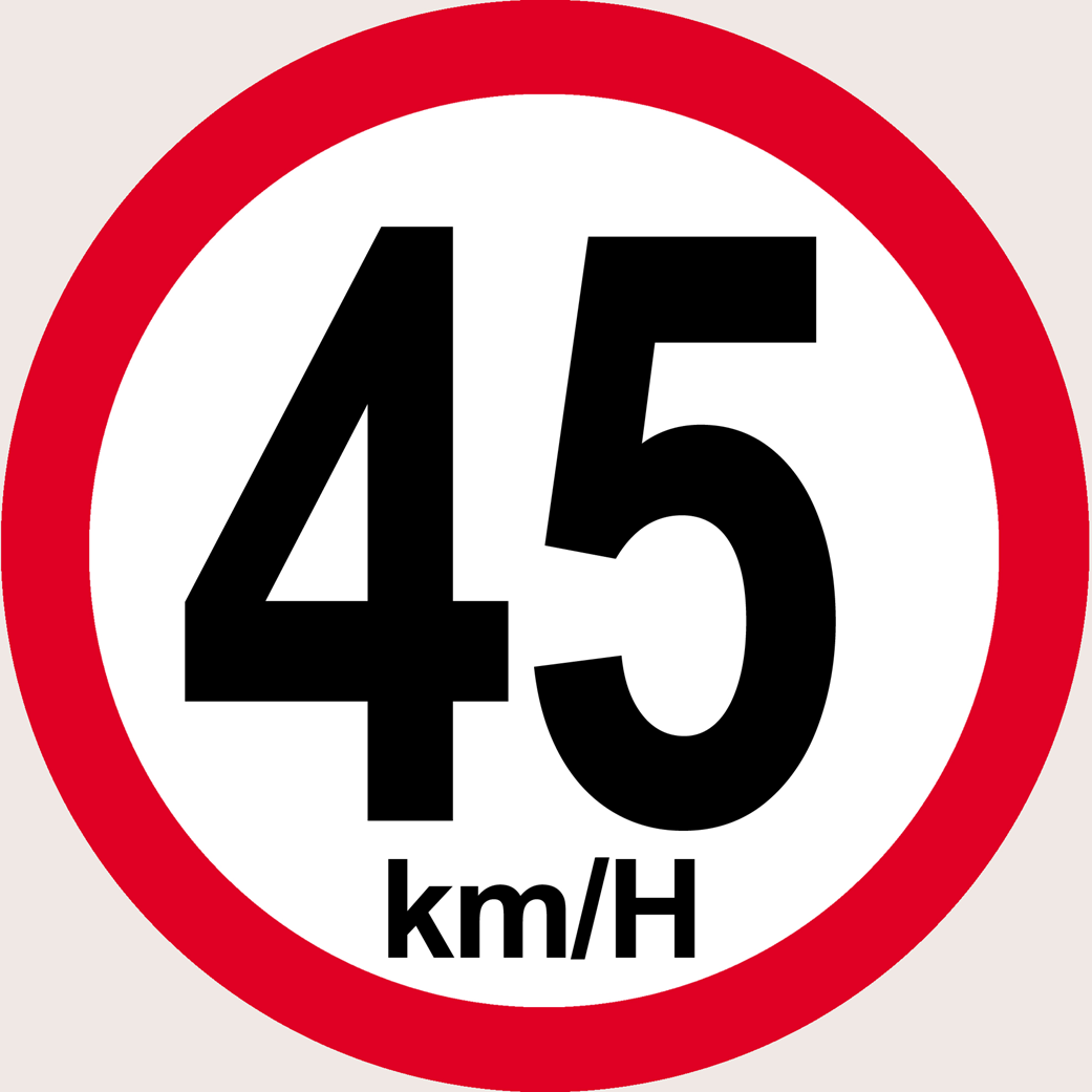 Disque de vitesse 45km/h rouge (15cm) - Sticker/autocollant