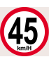 Disque de vitesse 45km/h rouge (10cm) - Sticker/autocollant