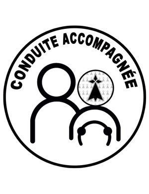 conduite accompagnée Bretagne hermine - 15cm - Sticker/autocollant