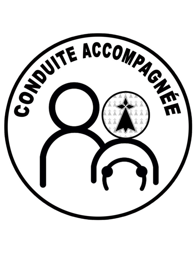 conduite accompagnée Bretagne hermine - 15cm - Sticker/autocollant