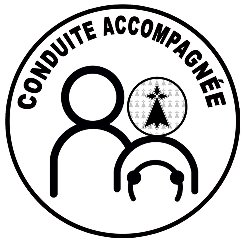 Conduite accompagnée - Bretagne hermine (15cm) - Sticker/autocollant