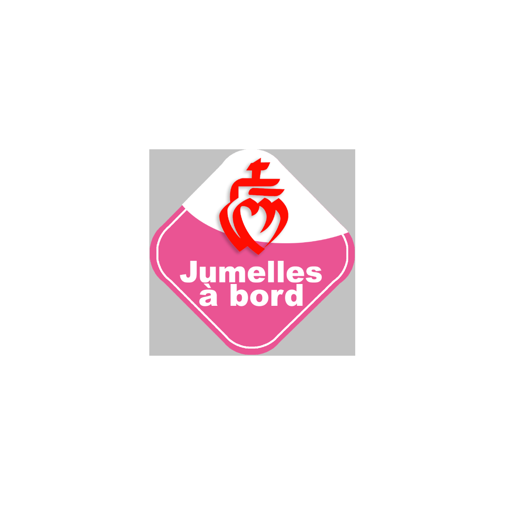 bébés à bord jumelles vendéennes - 10cm - Sticker/autocollant