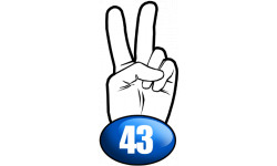 Autocollants : salut de motard departement 43