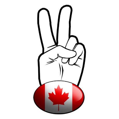 Autocollants : salut de motard canadien