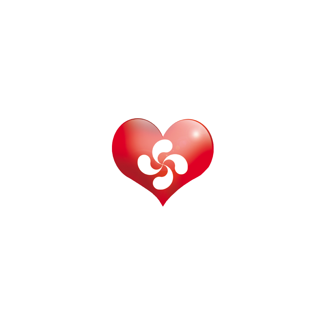 Coeur basque - 11,5x10cm - Sticker/autocollant