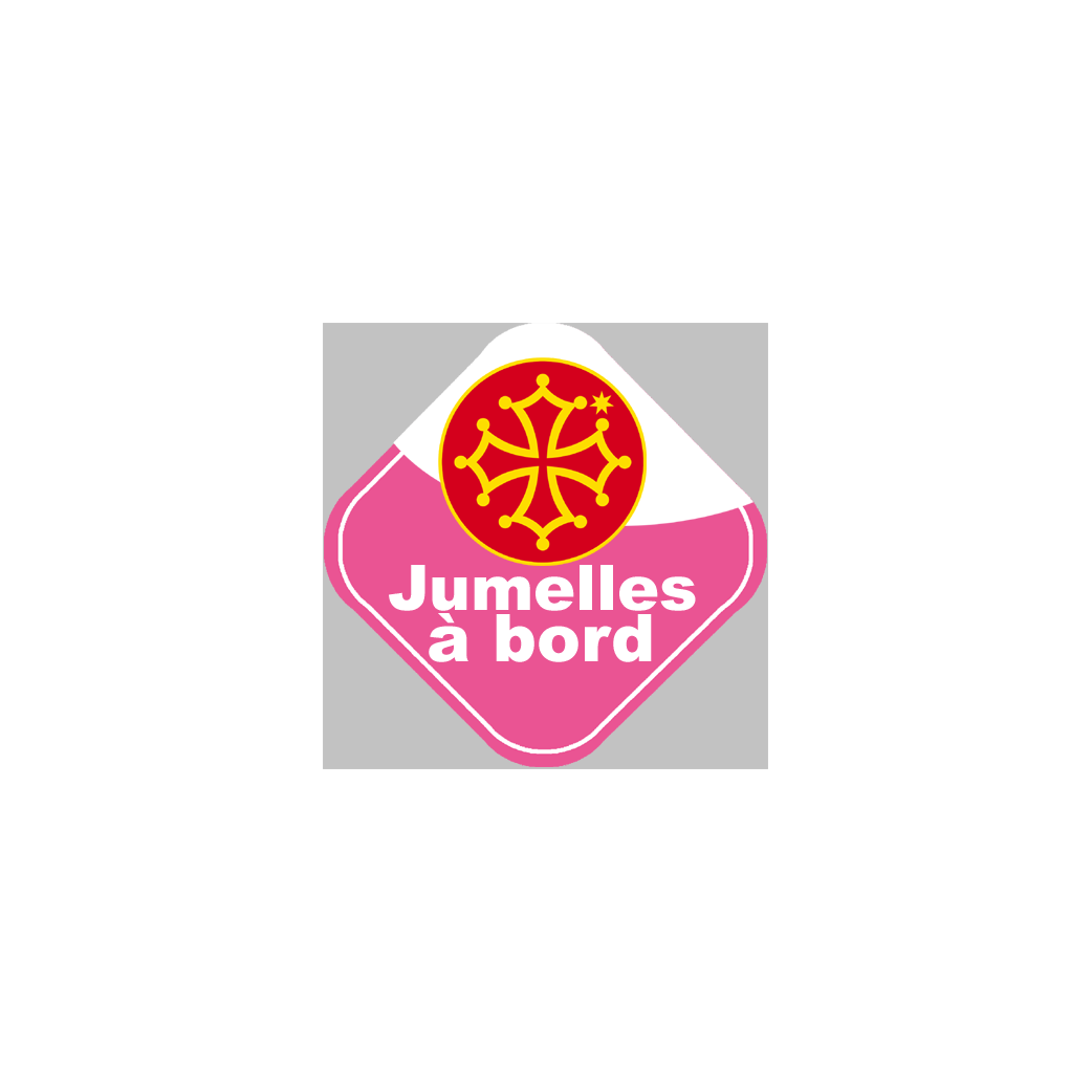 bébé à bord jumelles Occitanes - 10cm - Sticker/autocollant