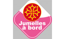 Autocollants : bebe a bord jumelles Occitanes 2