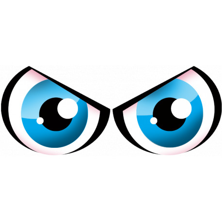 Paire d'yeux bleus - 28x12cm - Sticker/autocollant