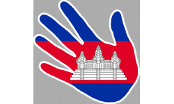 Autocollants : drapeau Cambodge main