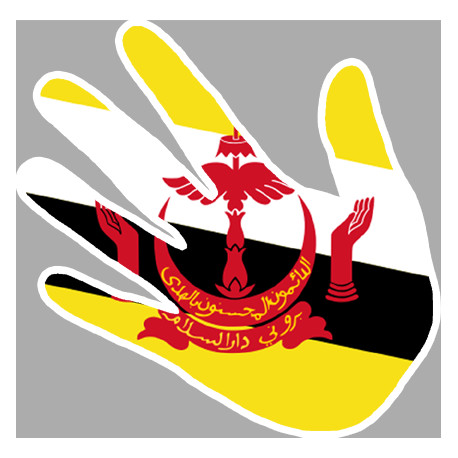 Autocollants : drapeau Brunei  main