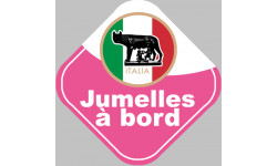 Autocollants : bebe a bord jumelles d'origine Italienne