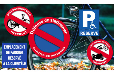  Autocollants pour stationnement 2 roues interdit ou gênant